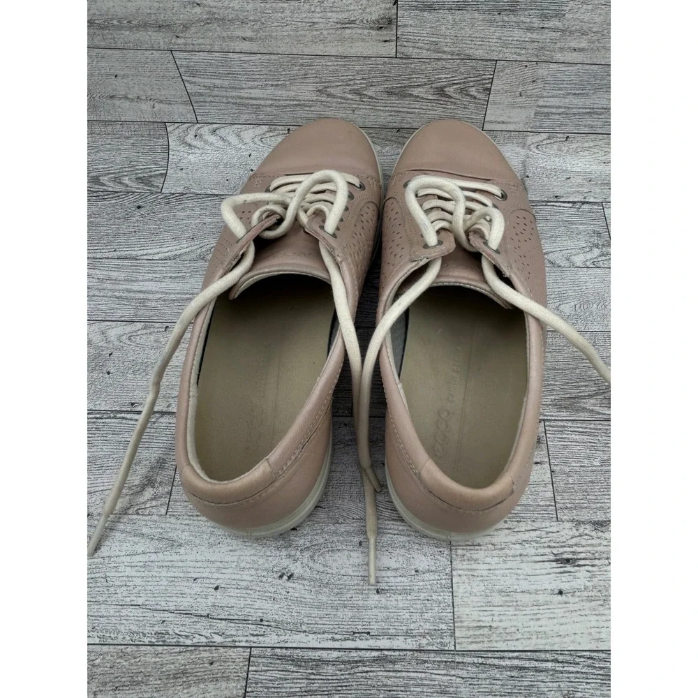 ECCO Soft 7 Perforated Leather‎ Lace Up Sneakers Rose Pink EU 39 US 8